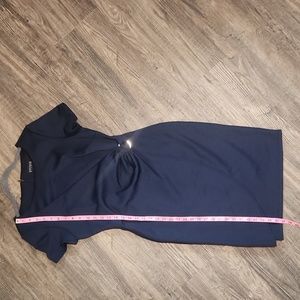 Sophisticated navy work dress.